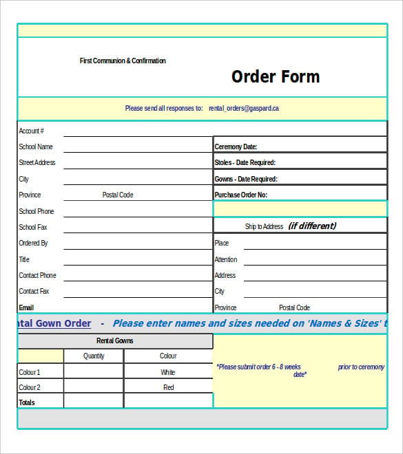confirmation of purchase order excel form
