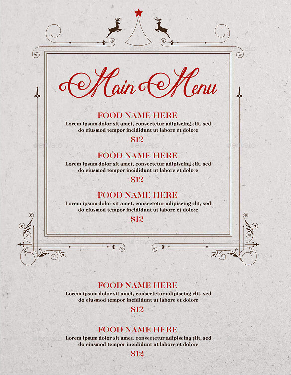 41+ Sample Christmas Menu Templates - Word, PSD, AI | Free &amp; Premium Templates