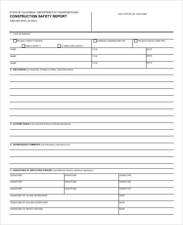 Construction Daily Progress Report Template