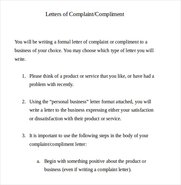 Document Letter Writing taniasanti.files.wordpress.com  This letter writing guide can help you make your own formal letter of complaint directed at a business of institution.