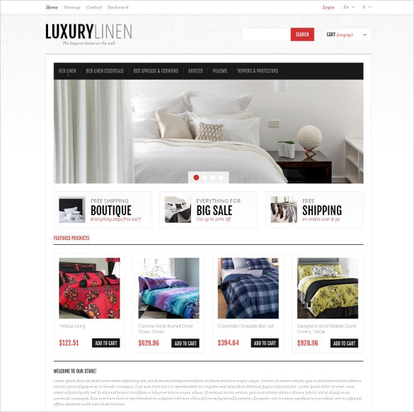 luxurious furniure bed linen prestashop theme
