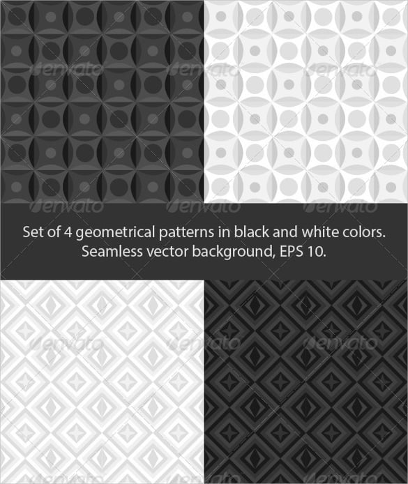 set of black and white patterns