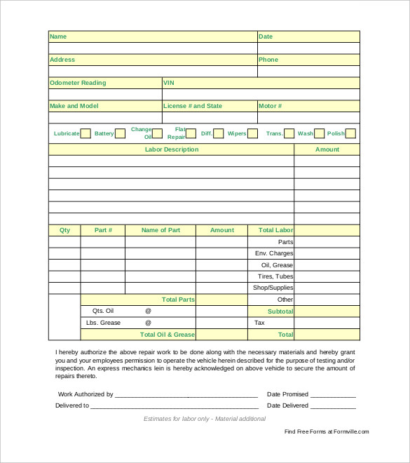 Work Order Template 23  Free Word Excel PDF Document Download