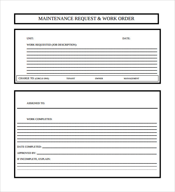 Work order template pdf