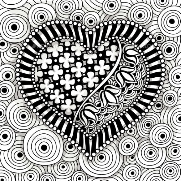 heart black and white pattern