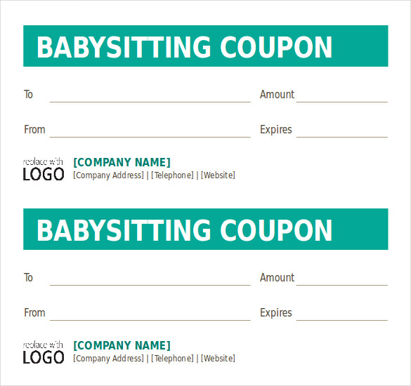 babysitting coupon template