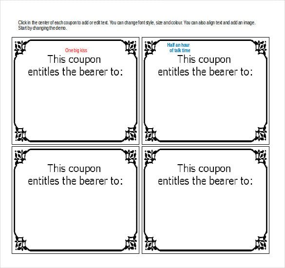 love coupon template