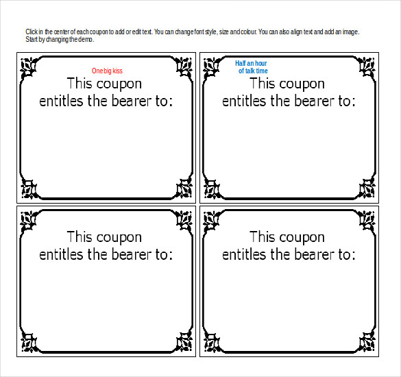 blank coupon template word