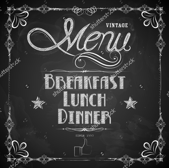 illustration format of lunch menu written on chalkboard template