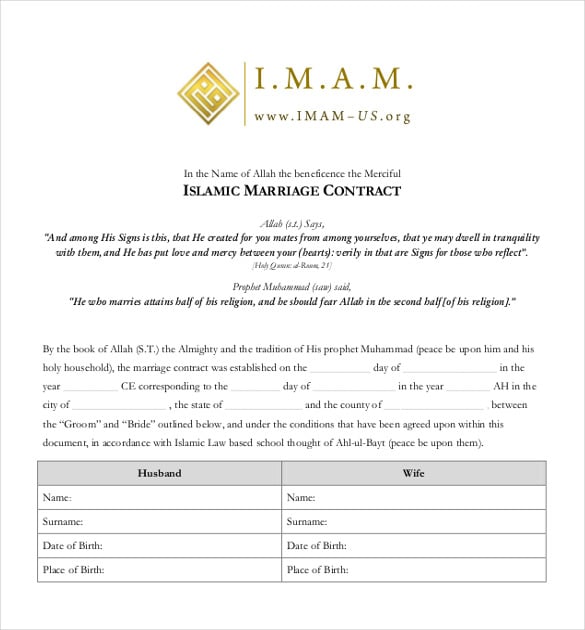 wedding contract template free download