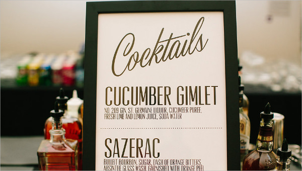 featured image cocktail menu template