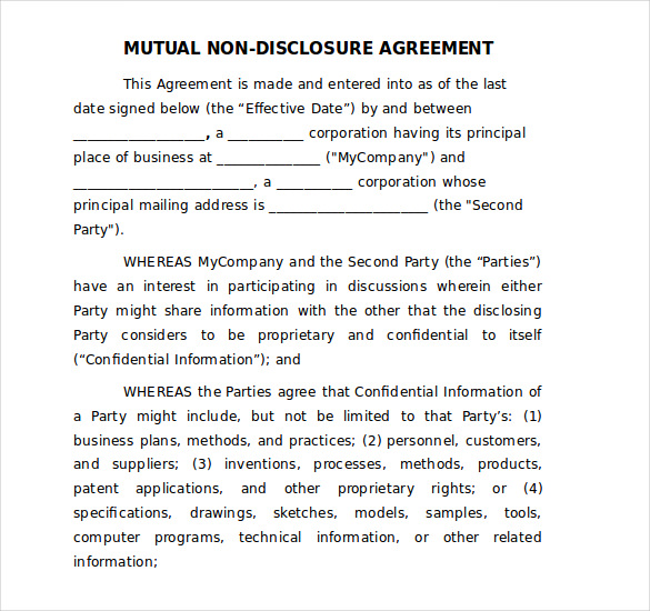 mutual nda template