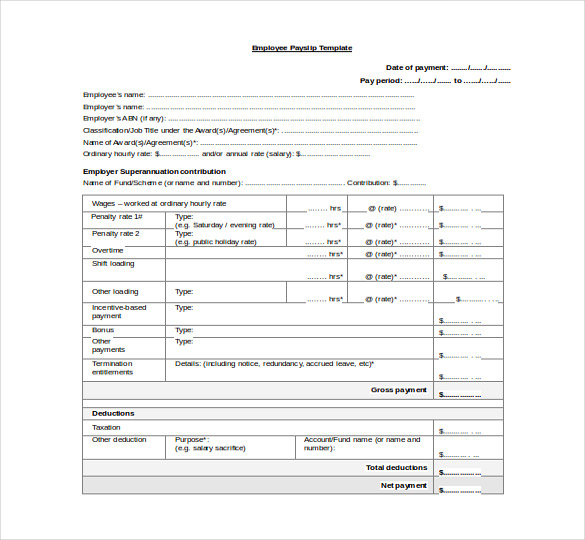 slip primary employee pay Free & Payroll Download Templates   Word  Premium 15 Free