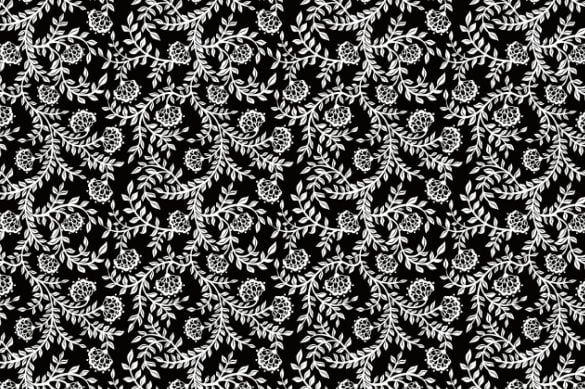 black white floral pattern