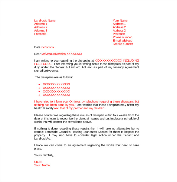 Complaint Letter To Landlord 8 Free Word Pdf Documents Download Free And Premium Templates