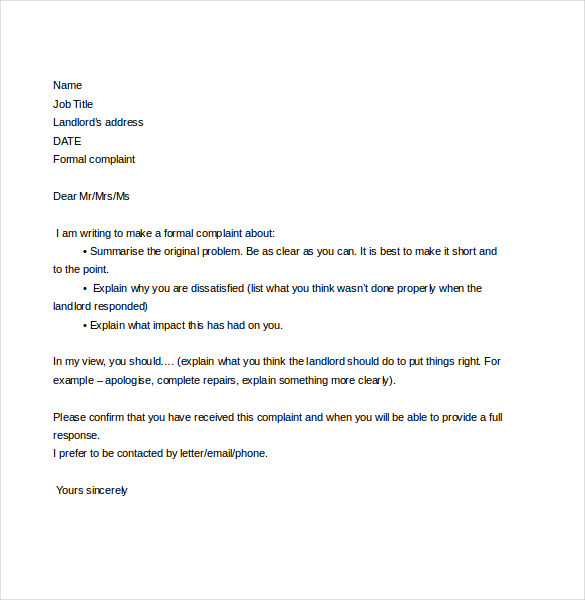  How To Write A Repair Letter To Landlord How To Write A Letter Or 