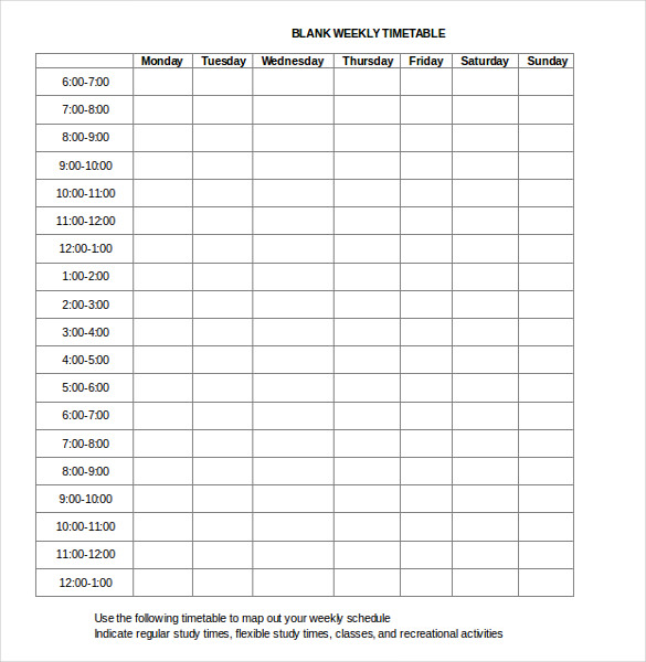 25+ Word Schedule Templates Free Download