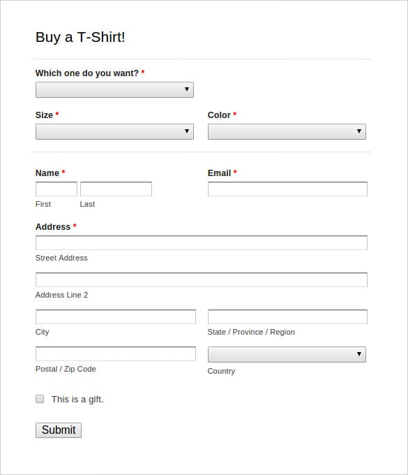 t shirt order form online free printable