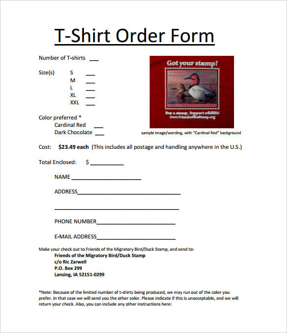 27+ T-Shirt Order Form Templates - PDF, DOC