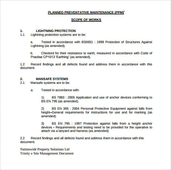 planned preventive maintenance schedule template pdf download