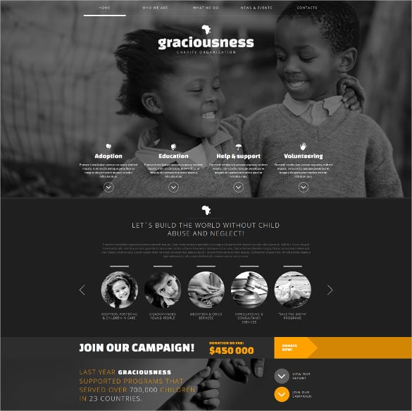 child charity responsive non profit html5 joomla template