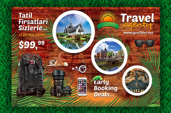 best travel agenty postcard template