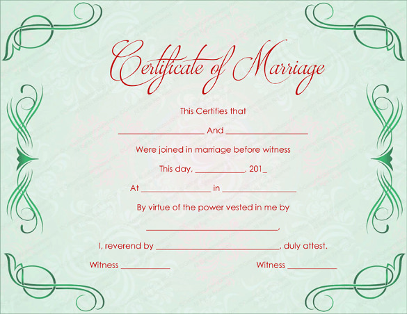 Wedding Certificate Template - 18+ Free PSD, AI, Vector, PDF Format ...