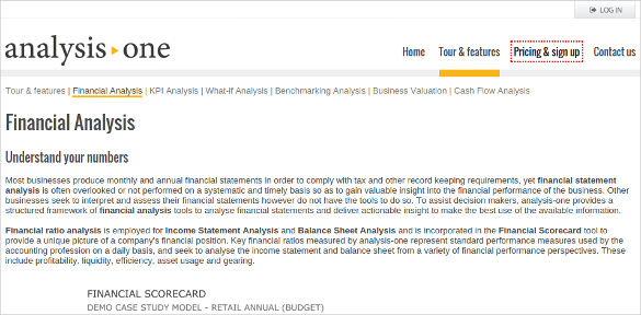 analysis one financial analysis tools
