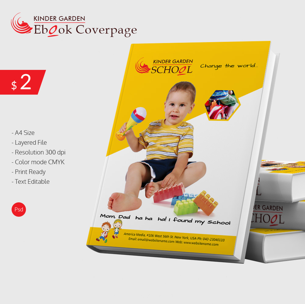 simple kindergarten school ebook cover page download