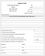 PDF Template for Change Order Construction Form