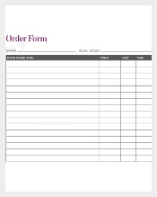 Basic Fundraising Order Form PDF Download
