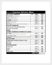 Express Delivery Order Form Excel Download