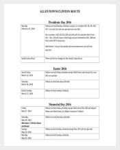 Events Holiday Schedule PDF Template
