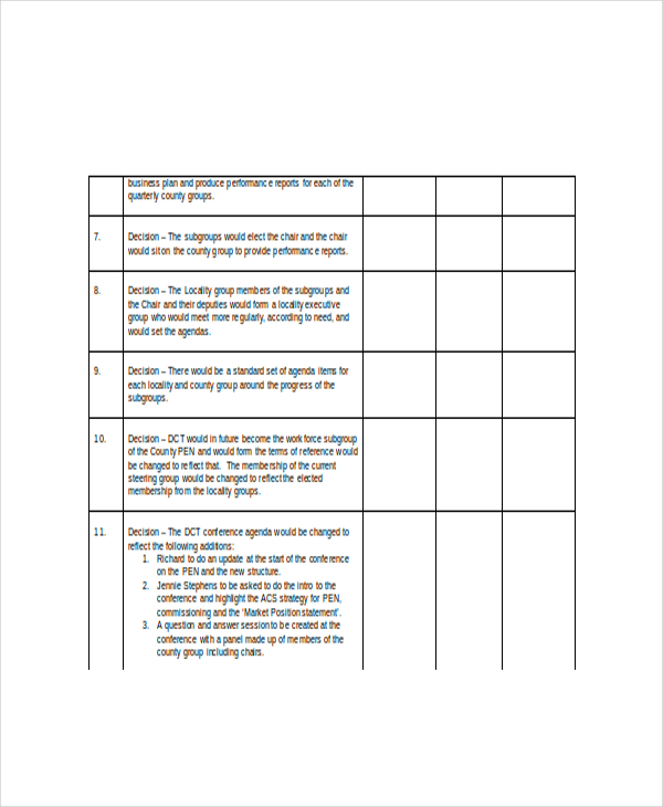 Decision Log Template Word