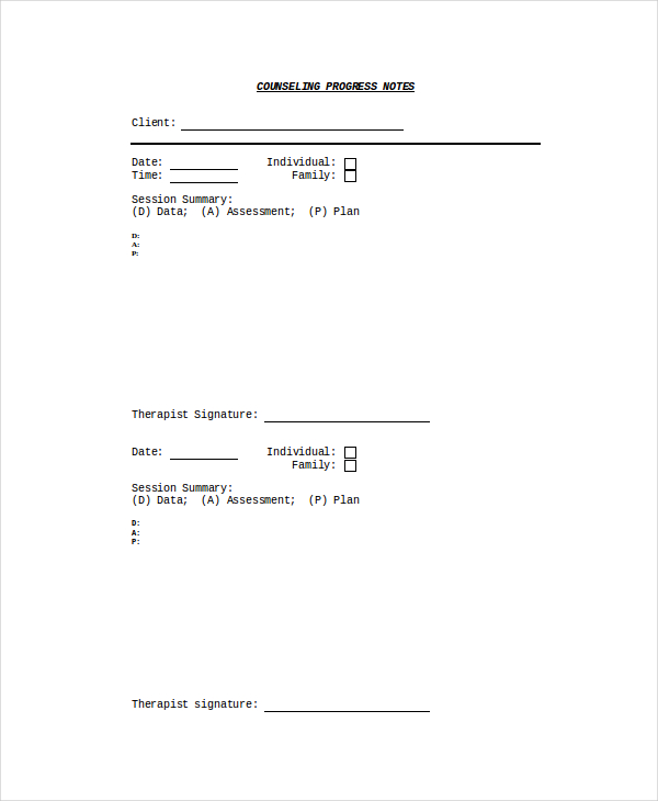 10 Progress Note Templates PDF DOC