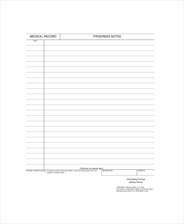 Free Printable Progress Notes Template Printable Templates