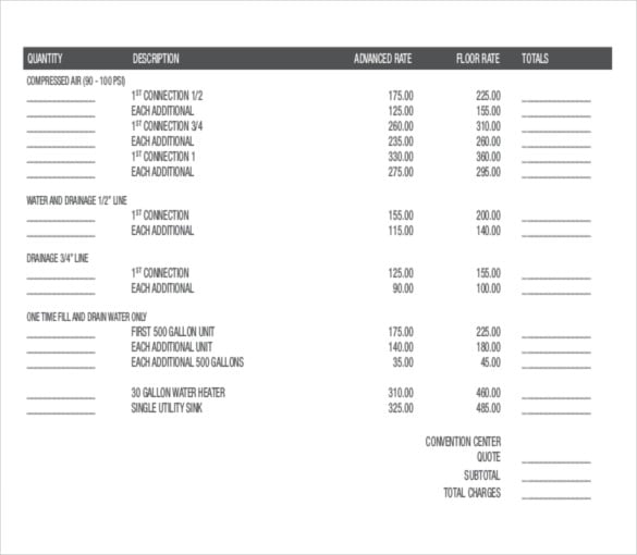 plumbing services work order example template