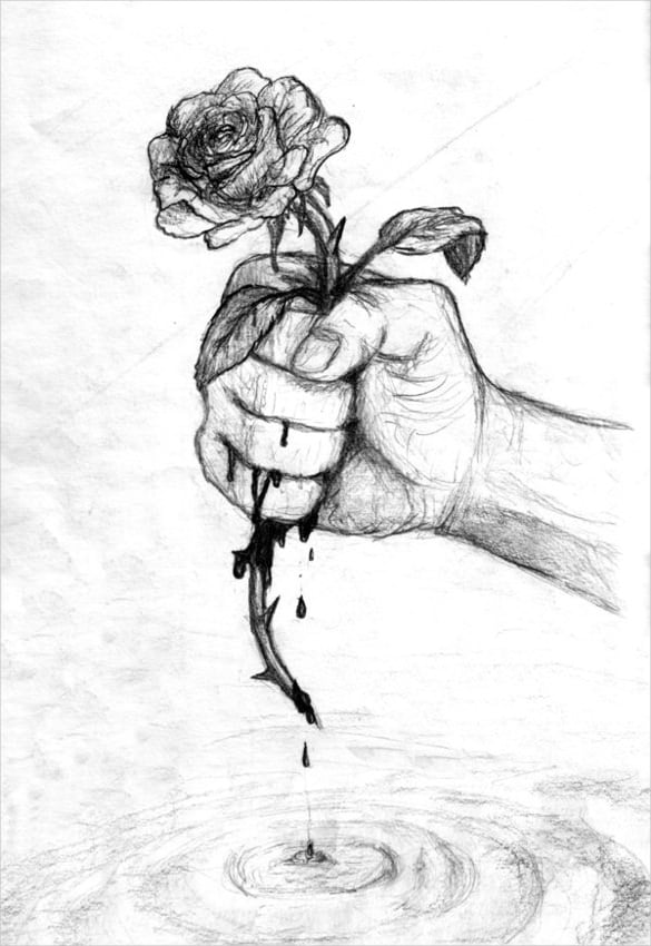 emo rose drawing