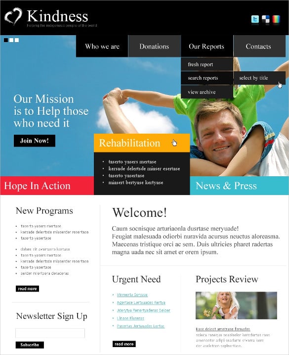 charity psd template