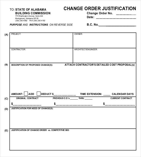 16+ Change Order Templates - Word, Pages