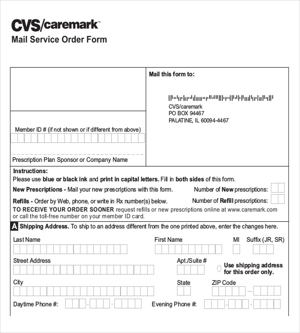 sample mail service order form download