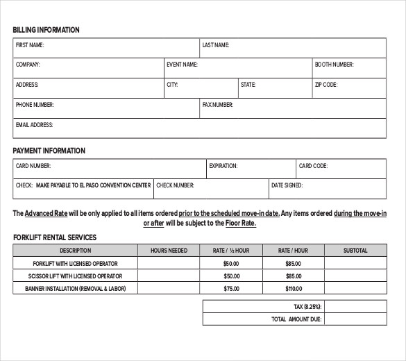 rental services order form pdf template1