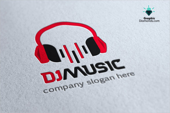 dj music logo template unique design