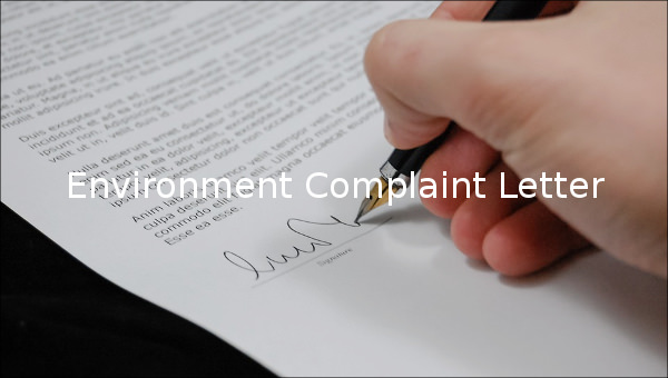 environment complaint letter