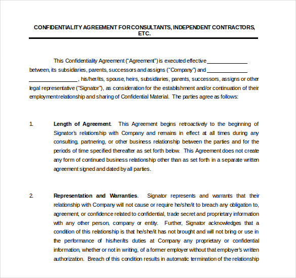 34+ Word Confidentiality Agreement Templates Free Download