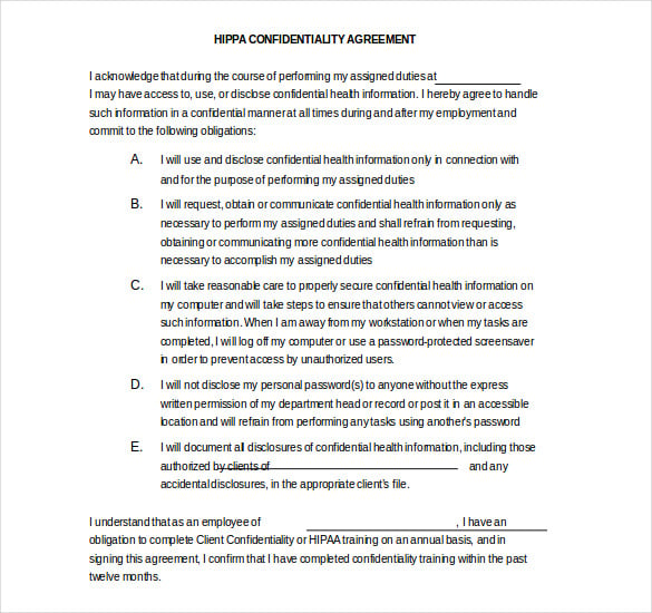 hipaa-confidentiality-agreement