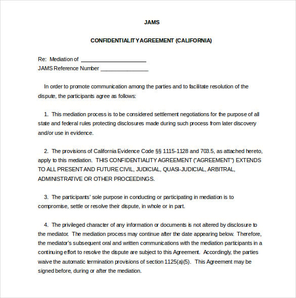 jams-confidentiality-agreement