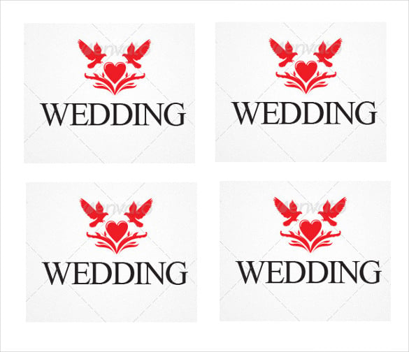 birds theme wedding logo template for download