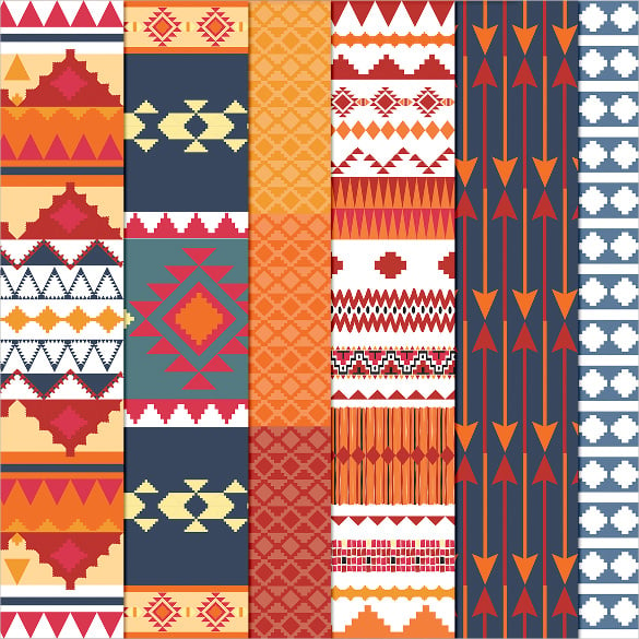 seamless vector aztec tribal pattern