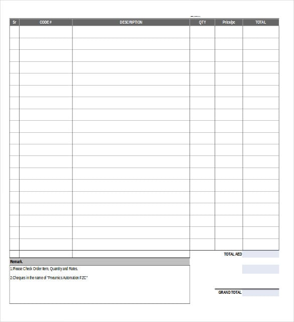 sales order invoice template download